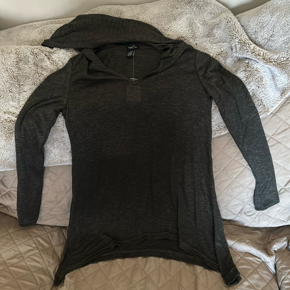 Brand New Never Worn Light Weight Grey Pull Over Hoodie